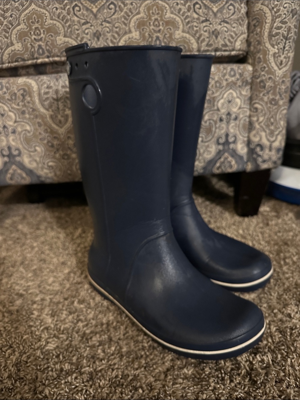 Crocs Women's Navy Rain Boots - Classic Waterproof Wellies
